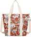 Sac à dos glacière isolant de 15 litres/29 litres à grande capacité, sac de pique-nique réutilisable avec bandoulière réglable, adapté pour l'école, le bureau et le pique-nique (29 litres, orange avec imprimé floral)