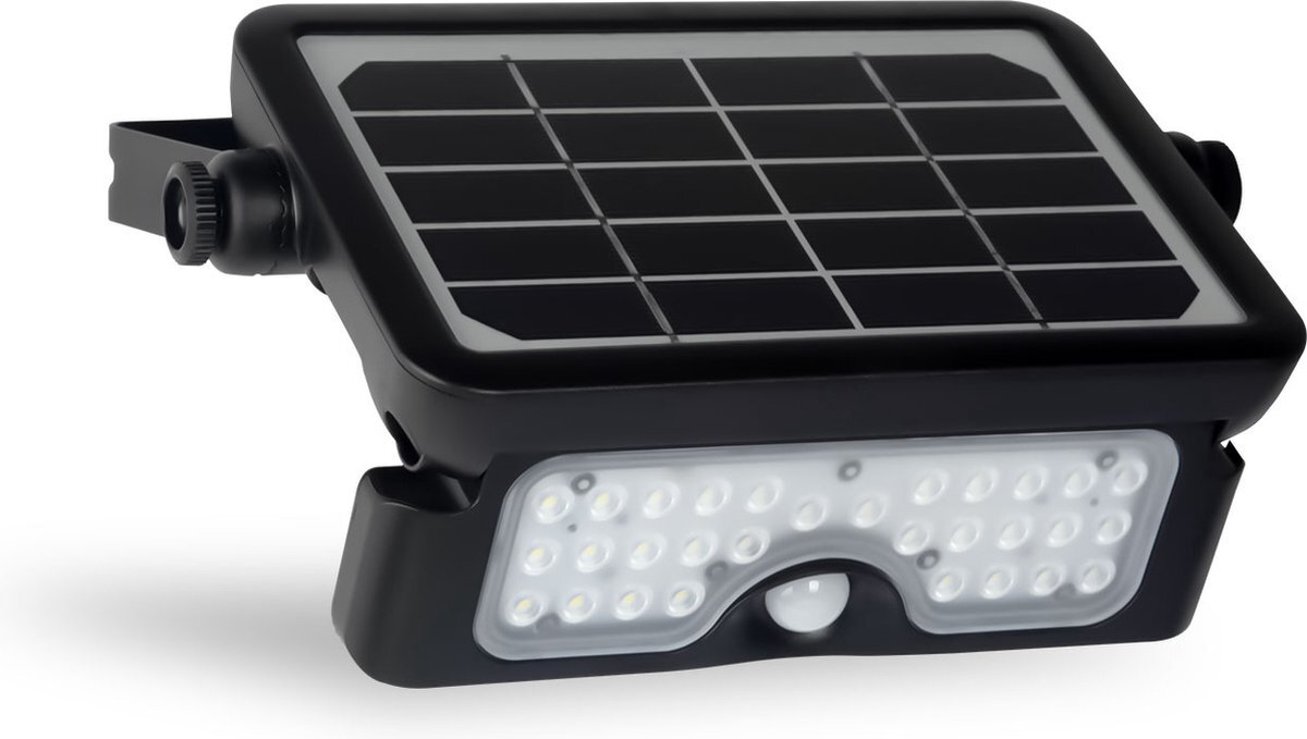 FlinQ Solar LED Floodlight 5W - Schijnwerper op zonne-energie - Buitenlamp - IP65 - Fel licht met bewegingssensor