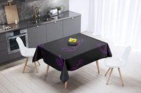 Bonamaison Tafelkleed, Anti-Mold, Sneldrogend, Waterdicht, 100% Polyester Tafellaken, Paars, zwart, 140 x 140 Cm