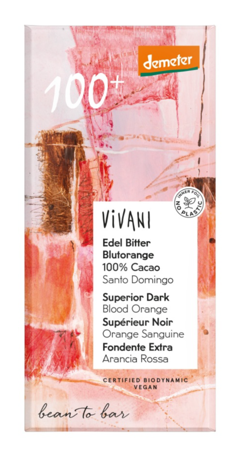 Vivani Pure chocolade 100% bloedsinaasappel Demeter