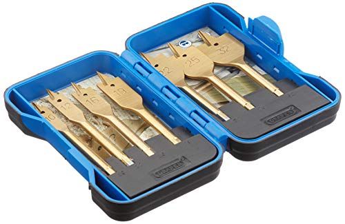 Draper 18560 Titanium Nitride Coated Flat Wood Bit Set, 10mm - 32mm, 7 Pcs