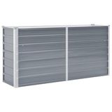 vidaXL - Plantenbak - verhoogd - 160x40x77 cm - gegalvaniseerd staal - grijs