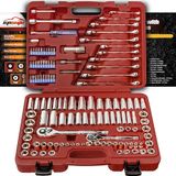 EPAuto Mechanica Gereedschapset Aandrijfsleutel Ratchets, SAE/Metric, 122-delig