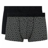 HOM - Tom Boxer Briefs H01 2pack - Black/Black print - mannen - 2XL