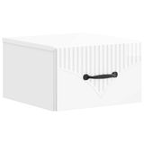 vidaXL - Muurbevestigde Nachttafel Hoogglans Wit 34,5 x 33 x 20 cm
