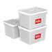 Cetomo 45L x 3 opbergdozen, draag plastic opbergdoos met deksels, organiserende container met handvat en veilige vergrendelende gespen, stapelbaar, nestbaar, draagtas voor thuiskantoor kleding, 45L