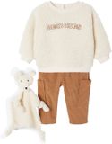 Vertbaudet Babyset sweater + broek + knuffel