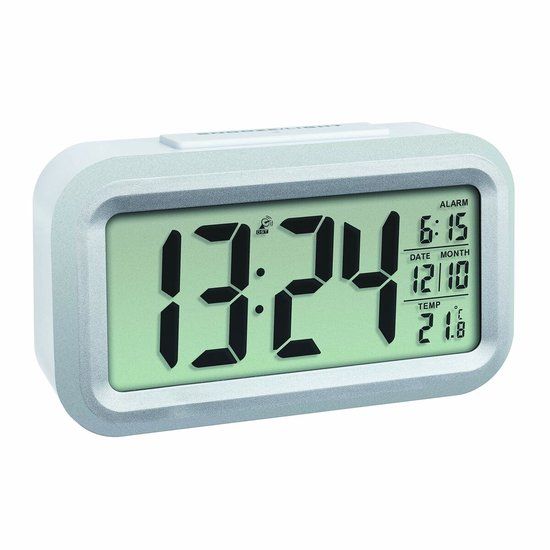 TFA Dostmann Lumio Plus Wekker - Zendergestuurd - Wit/Zilver