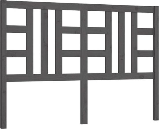 vidaXL Hoofdbord 166x4x100 cm massief grenenhout grijs