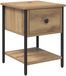 vidaXL Nachtkastje Artisan Eiken 34 x 35,5 x 45 cm Bewerkt Hout