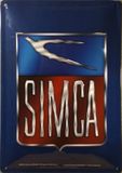 I&S/Les I&S Retro Collecties Metalen bord Simca Logo 30 x 20 cm