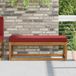 VidaXL Coussin d'extérieur 100% polyester vin rouge 111,5 x 40 x 8 cm