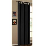 Ondoorzichtige gordijnen, matte effen gordijnen met oogjes, van elegante micro satijnvezelstof. 20400., zwart, 245 x 140 cm
