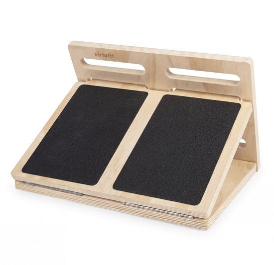 VirtuFit Houten Slant Board - Verstelbaar van 20° tot 50° - Kuit Stretcher - Squat Wedge - Blessurepreventie - Anti-slip Oppervlak