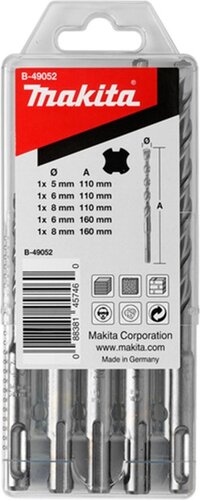 MAKITA Borenset B12332 - SDS-PLUS - 5-delig - Beton/Steen