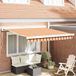 Maison Exclusive - Pare-soleil manuel, 3 x 2,5 mètres, rayé jaune, orange et blanc
