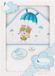 Interbaby Badcape Beertje 100 X 100 Cm Katoen Wit/blauw