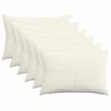 vidaXL - Kussensloop - 6 stuks - ALMELO - Crèmekleurig - 50 x 70 cm - corduroy