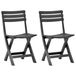 VidaXL Fauteuils pliants, 2 pièces, plastique, anthracite
