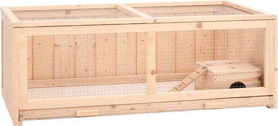 vidaXL Hamsterkooi - 104x52x38 cm - massief vurenhout - Bruin