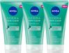 NIVEA Derma Skin Clear Gezichtsscrub - 3 x 150 ml - Voordeelverpakking