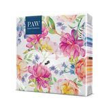 PAW Decor Collection SDL138000 Papieren Servetten 3laags (33 x 33 cm) 20 Stuks Gedrukt met Inkt op Waterbasis Verjaardag Decoratie Tafelversiering met Natuur Dieren Motief Orchid with Peony