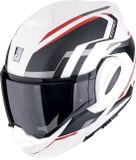 Scorpion EXO-Tech Evo Furio Zwart Wit Rood Systeemhelm - Helm