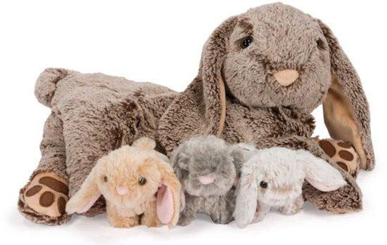 4KidsOnly Noxxiez Pluche Familie - Mama met 3 Baby's - Konijn