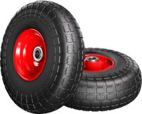 Gardebruk Steekwagenwielen 2-delig PU massief 200 kg 20 mm as – Rood