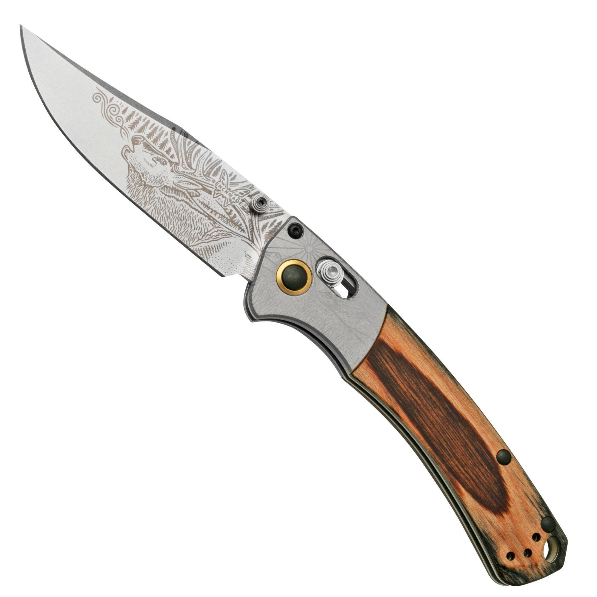 Benchmade Benchmade Mini Crooked River Bull Elk Limited Edition Artist Series 15085-2201, jachtzakmes, Casey Underwood design