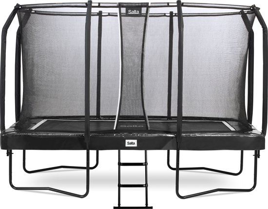 Salta First Class Trampoline - 366 x 214 cm - Zwart - Met Veiligheidsnet en Ladder