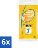 Bic Scheermesjes Pour la peau sensible Rasoirs jetables 5 lames Pack économique 6 pièces