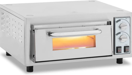 Royal Catering pizzaoven - 1 kamer - 2400 W - &#216; 40 cm - vuurvaste steen - Royal Catering