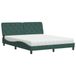 vidaXL Lit avec matelas, velours, vert foncé, 180x200 cm