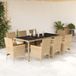 Prolenta Maison Exclusive Tuinset voor buiten, 9-delig, met kussens, beige polyrotan en glas