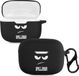 kwmobile Hoes geschikt voor JBL Tune 230 NC TWS / T230NC / T235NC - Siliconen cover voor oordopjes in wit / zwart / zwart - Don't Touch My Headphones design