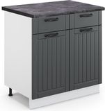 Vicco Fame-Line Keukenonderkast – 80 cm, WB Antraciet Antraciet landhuis
