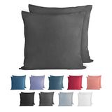Komfortec Set van 2 Premium Jersey Kussenslopen 60x60 cm - Antraciet
