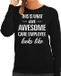 Bellatio Decorations Shoppartners Bv Awesome care employee /zorg medewerker cadeau sweater / trui zwart met witte letters voor dames - zorgpersoneel sweaters / waardering truien XS