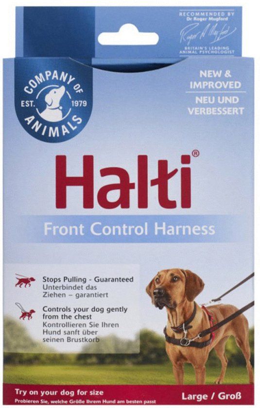 Company of Animals Halti Anti-trek Hondentuig - L - Zwart