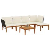 vidaXL - 6 st Massief acaciahout & touw Naturel