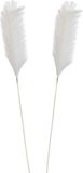 Mica Decorations Pluimgras losse steel/tak - 2x - zachtgeel - 104 cm
