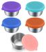 Container de vinaigrette Inox 50 ml Étanche Lot de 5 avec couvercles colorés