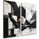 Tableau sur toile Abstraction Noir et Blanc 2 x 60x120