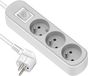 Electraline 32024 Prima multiprise 3 prises 16 - Longueur 1,5 m - Blanc/gris