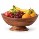 Boltze Corbeille à fruits sur pied - bois de manguier - D25 x H10 cm - marron