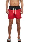 Urban Classics Zwembroek Block Swim Shorts Zwart/Rood