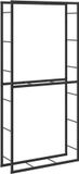 vidaXL Haardhoutrek - 100x30x209 cm - Staal - Zwart