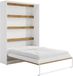 Vente-unique - Lit d'armoire - 140 x 200 cm - Ouverture verticale manuelle - Avec éclairage LED - Blanc et couleurs bois - Rapili