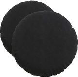 vidaXL Zitkussens - 2 stuks - Fluweel - Zwart - Ø50 x 19 cm